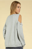 Distressed Grommet Top, Heather Gray
