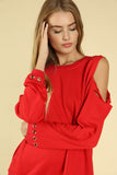 Distressed Grommet Top, Red