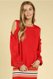 Distressed Grommet Top, Red
