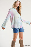 Hidden Gem Tie Dye Blouse, Pink Sky