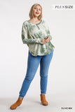 Tie Dye Ribbed Top, Olive
