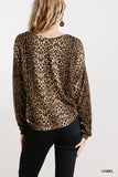 Tie Front Leopard Top, Camel
