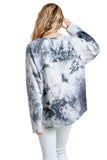 Raglan Sleeve Raw Edged Top, Charcoal