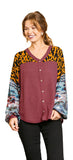 umgee aztec waffle knit top