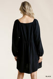 Sweetheart Babydoll Dress, Black