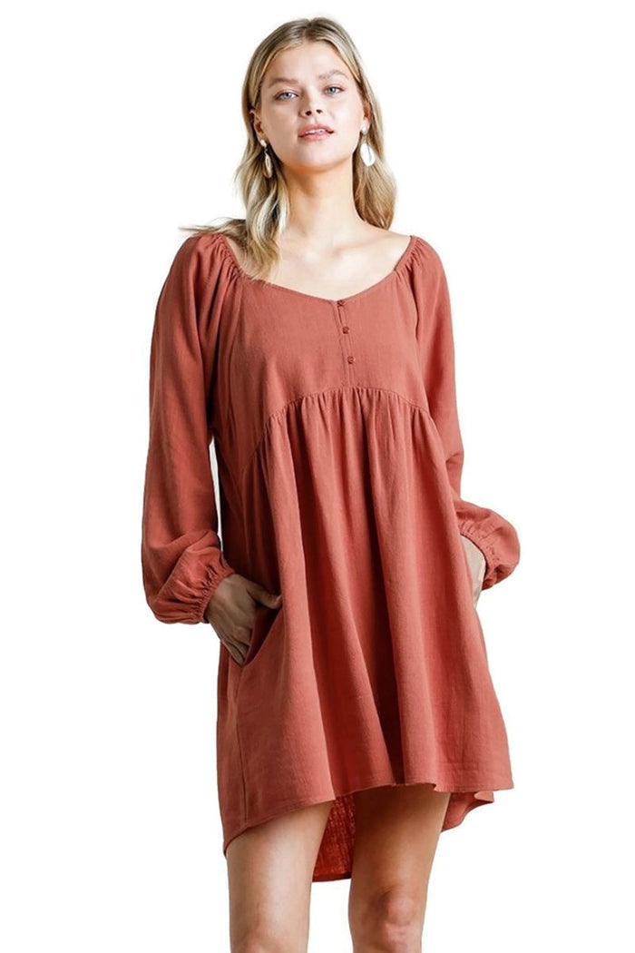 umgee USA Sweetheart neckline babydoll dress