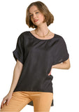 Umgee Animal Jacquard Dolman Sleeve Top