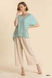 Animal Jacquard Dolman Sleeve Top, Mint