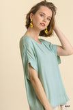Animal Jacquard Dolman Sleeve Top, Mint