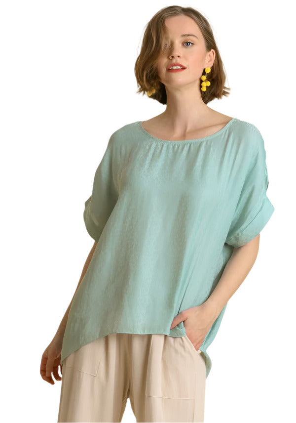 umgee usa animal jacquard print top