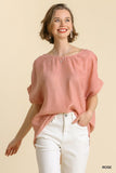 Animal Jacquard Dolman Sleeve Top, Rose