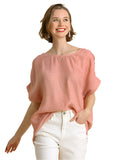 Umgee Animal Jacquard Dolman Sleeve Top