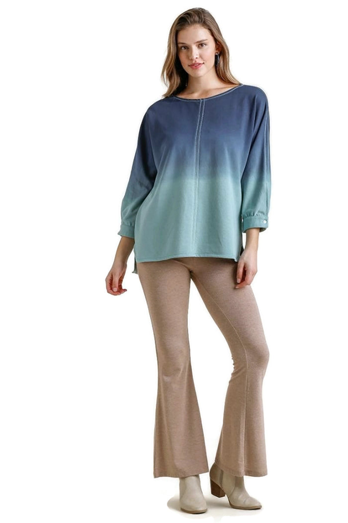 umgee usa Ombre Raglan Sleeve Top