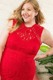 Crochet Lace Dress, Red