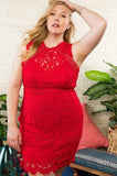 Crochet Lace Dress, Red