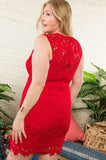 Crochet Lace Dress, Red