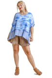 umgee usa tie dye layered top
