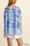 Tie Dye Layered Top, Blue