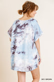 Tie Dye V-Neck Top, Sky