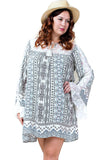 Ruffles & Lace Dress, Blue