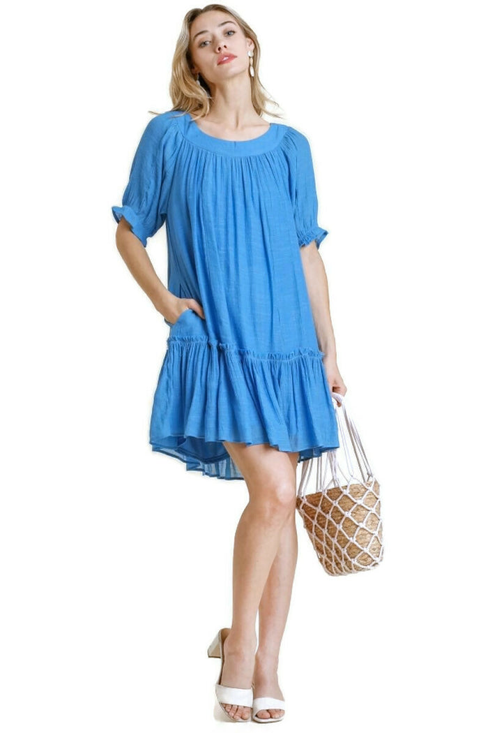 Umgee USA Ruffle Sleeve Pocket Dress
