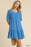 Ruffle Pocket Dress, Ocean