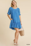 Ruffle Pocket Dress, Ocean