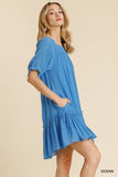 Ruffle Pocket Dress, Ocean