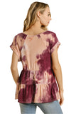 Tie Dye Babydoll Top, Plum