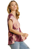 Tie Dye Babydoll Top, Plum