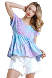 Umgee tie dye tiered babydoll top