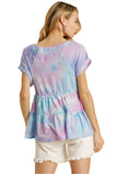 Tie Dye Babydoll Top, Sky