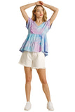 Tie Dye Babydoll Top, Sky
