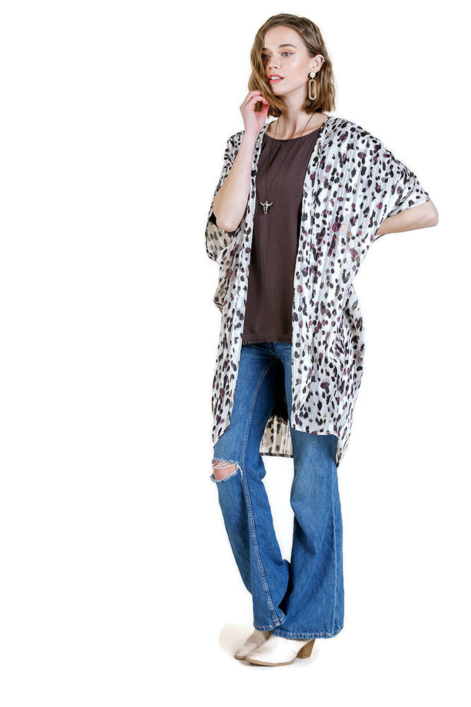 umgee animal print cocoon kimono
