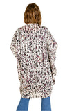 Animal Print Cocoon Kimono, Off White Mix
