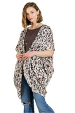 Animal Print Cocoon Kimono, Off White Mix