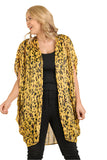 Animal Print Cocoon Kimono, Honey Mix