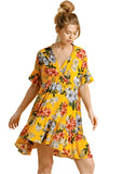 umgee usa floral ruffle babydoll dress