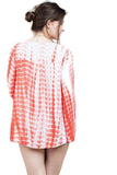 Tie Dye Lace Up Top, Coral