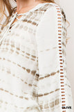 Tie Dye Lace Up Top, Olive