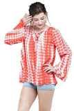 Tie Dye Lace Up Top, Coral