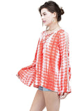 Tie Dye Lace Up Top, Coral