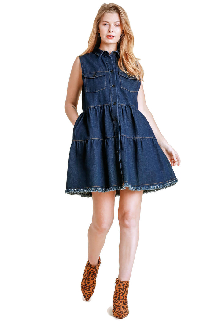 UMGEE USA Tiered Sleeveless Dress