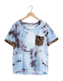 umgee tie dye & leopard Top