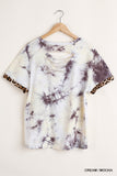 Tie Dye & Leopard Top, Cream