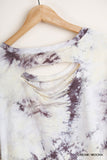 Tie Dye & Leopard Top, Cream