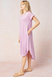 Ribbed Pocket Midi Dress, Lavender