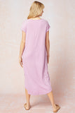 Ribbed Pocket Midi Dress, Lavender