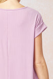 Ribbed Pocket Midi Dress, Lavender