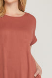 Ribbed Pocket Midi Dress, Terra Cotta